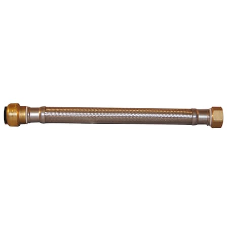 Apollo 3/4 in. Push-To-Connect x 3/4 in. Female Pipe Thread x 12 in. Braided Stainless Steel WH Connector FSBBS34F12